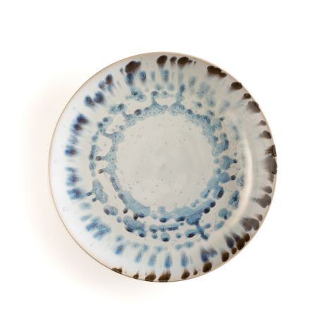 Комплект из 4 плоских тарелок LaRedoute Из керамики Amadora единый размер синий