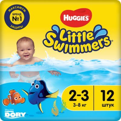 HUGGIES Трусики-подгузники для плавания Huggies Little Swimmers 3-8 кг, 12 шт