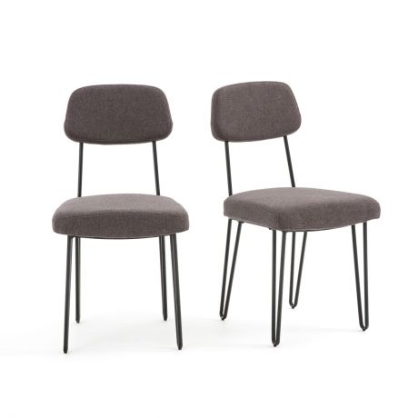 Комплект из 2 винтажных стульев LaRedoute Koper единый размер серый