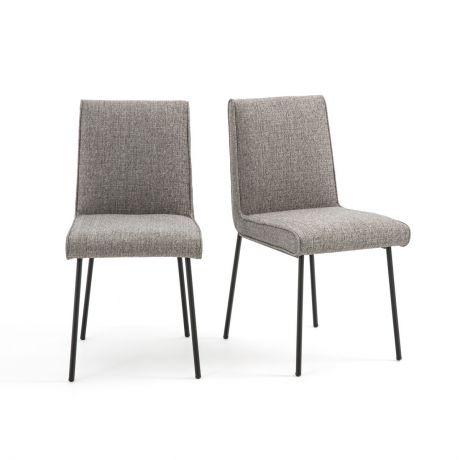 Комплект из 2 стульев мягких LaRedoute Из ткани Rafa единый размер серый