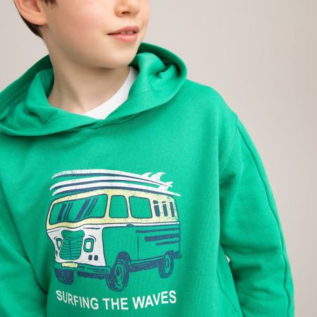 Свитшот LaRedoute С капюшоном с рисунком микроавтобус 3-12 лет 8 лет - 126 см зеленый