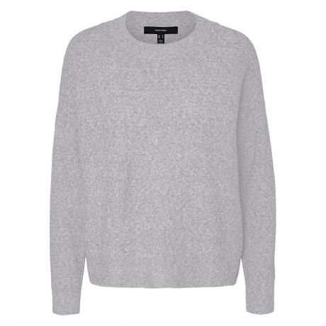 Пуловер LaRedoute С круглым вырезом из пышного трикотажа XS серый