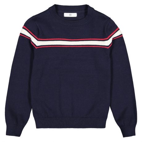Пуловер LaRedoute С круглым вырезом из тонкого трикотажа 3-12 лет 4 года - 102 см синий