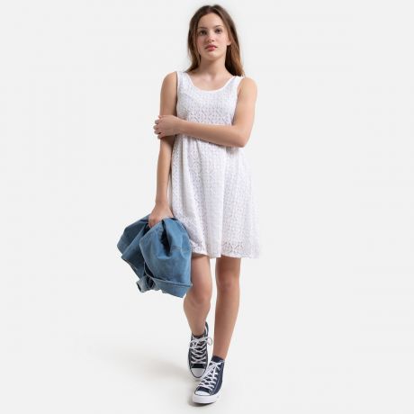 Платье LaRedoute Без рукавов из кружева 10-16 лет 12 лет -150 см белый