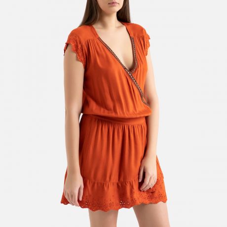 Платье LaRedoute С рисунком без рукавов 38 (FR) - 44 (RUS) оранжевый