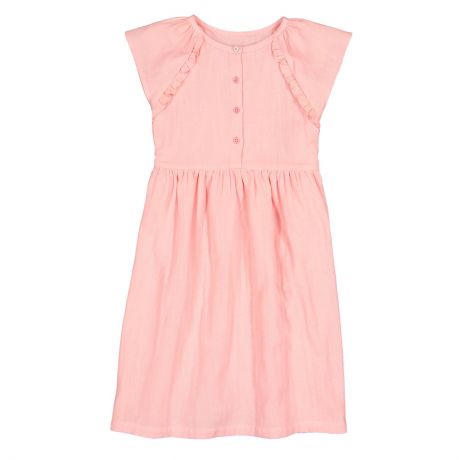 Платье LaRedoute С короткими рукавами из газовой хлопчатобумажной ткани 3-12 лет 3 года - 94 см розовый