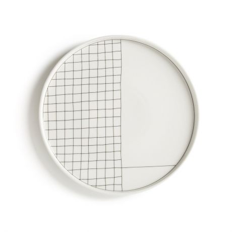 Комплект из 4 плоских тарелок LaRedoute Acao единый размер белый