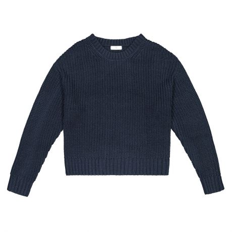 Пуловер LaRedoute С круглым вырезом укороченный широкий покрой 10-16 лет 16 лет - 162 см синий