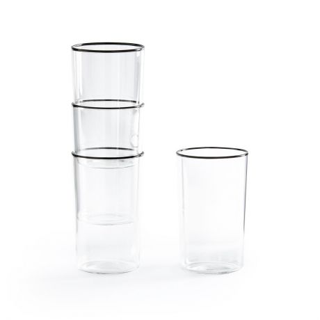 Комплект из 4 высоких стаканов LaRedoute Ammane единый размер черный