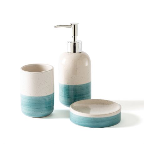 Набор LaRedoute Для ванной из керамики MEIDO единый размер синий