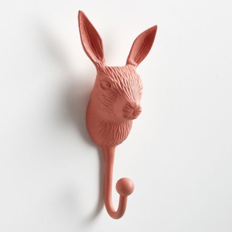 Вешалка-крючок LaRedoute Настенная в виде зайца Malou единый размер розовый