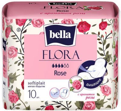 Bella Прокладки Bella Flora Rose с ароматом розы, 4 капли, 10 шт