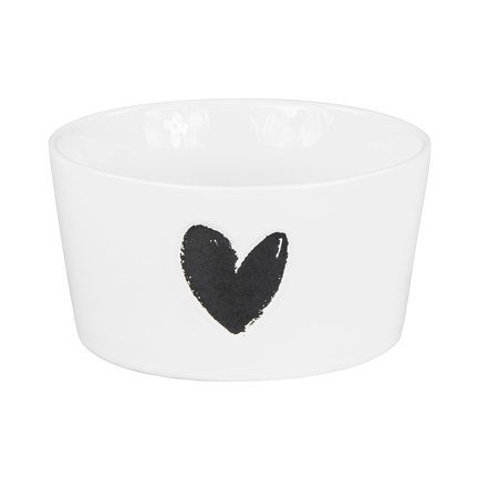 Салатник White Нeart Black, 13.5 см RJ/BO WH/BL HEART Bastion Collections