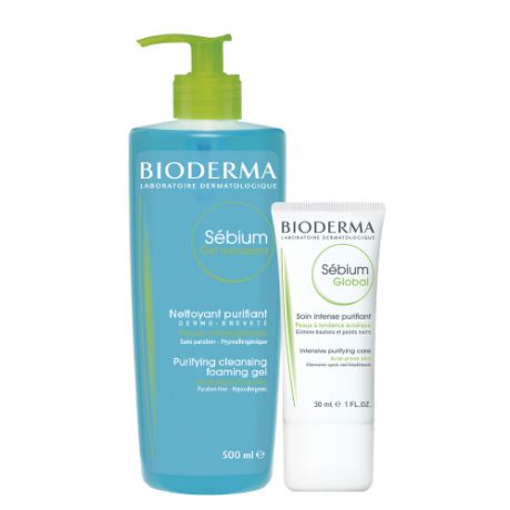 Bioderma Набор Себиум Глобаль Интенсивный оздоравливающий уход 30 мл + Очищающий гель Себиум 500 мл (Bioderma, Sebium)