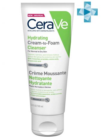 CeraVe Увлажняющая крем-пенка для умывания 100 мл (CeraVe, Очищение кожи)