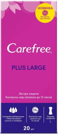 CAREFREE Салфетки ежедневные (прокладки) Plus Long 20 шт (CAREFREE, На каждый день)