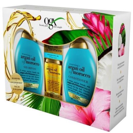 OGX Набор Шампунь + Кондиционер + Аргановое масло для восстановления волос  (OGX, Наборы)