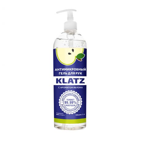 Klatz Антимикробный гель для рук с ароматом яблока 1 л (Klatz, Antimicrobial)
