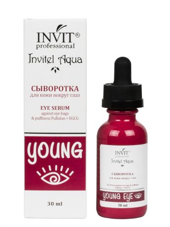 Invit Сыворотка для кожи вокруг глаз еye serum against eye bags & puffiness рullulan + EGCG 30 мл (Invit, Invitel Aqua)
