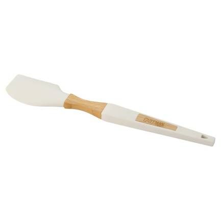 Лопатка силиконовая с ручкой из бамбука, 32.5 см, белая M04-060-W Guffman