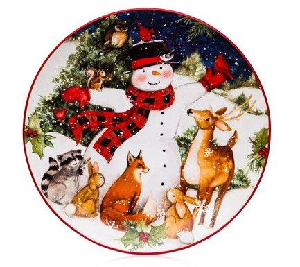 Тарелка обеденная "Магия Рождества. Снеговик", 28 см CER28300 Certified International Corp