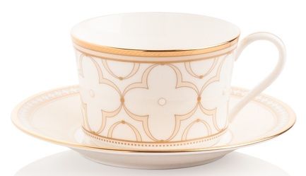 Чашка чайная с блюдцем Трефолио, золотой кант (225 мл) NOR4945-402/4945-403 Noritake