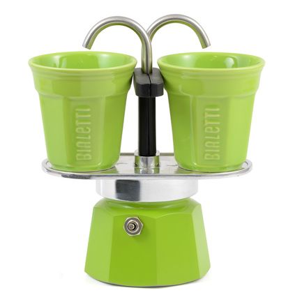 Гейзерная кофеварка Mini Express (90 мл) на 2 чашки, зеленая 0007305 Bialetti