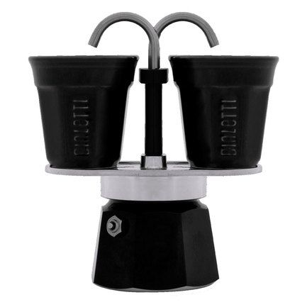 Гейзерная кофеварка Mini Express, (90 мл) на 2 чашки, черная 0007306 Bialetti