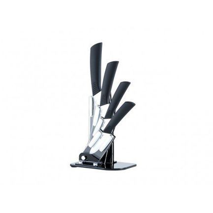 Набор кухонных ножей с керамическими лезвиями на подставке, белый, 5 пр. 8481 Gipfel