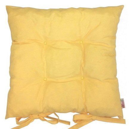 Однотонная подушка на стул "Лючия", 41х41 см, хлопок, желтая P705-Z136/1 Apolena