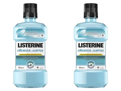 Listerine Набор Ополаскиватель для полости рта "Свежая Мята" 500 мл*2 штуки (Listerine, Ополаскиватели)