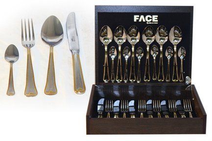 Набор столовых приборов на 6 персон Falperra Gold, 24 пр. F-FG_24-AL Face