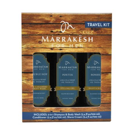 Marrakesh Набор для мужчин: шампунь-гель для душа 2 в 1, крем для бритья, стайлинг-гель (Marrakesh, Для мужчин)
