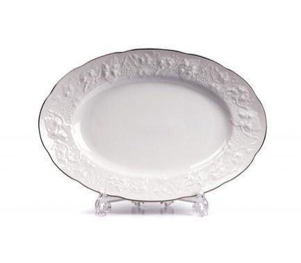 Блюдо овальное Vendange Filet Platine, 36 см 691236 0019 Tunisie Porcelaine