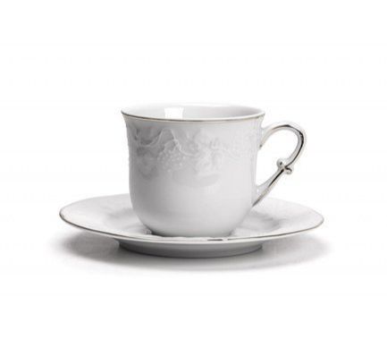 Чайная пара Vendange Filet Platine (200 мл) 693520 0019 Tunisie Porcelaine