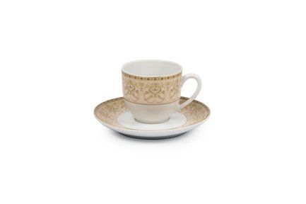 Кофейная пара Tiffany Or (110 мл) 6103510 1785 Tunisie Porcelaine
