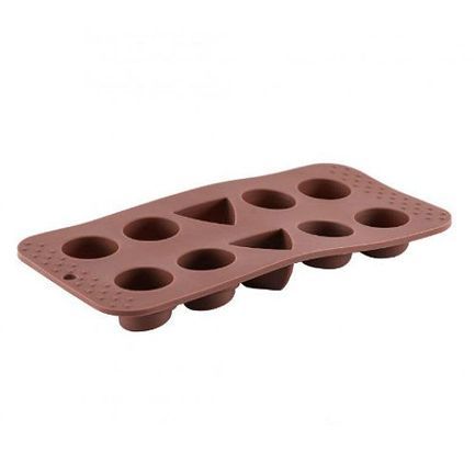 Форма силиконовая для отливки шоколадных фигур, 21х10 см, коричневая 2132 Gipfel