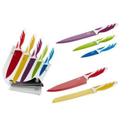 Набор ножей на пластиковой подставке с защитным покрытием, 6 пр. 6757 Gipfel