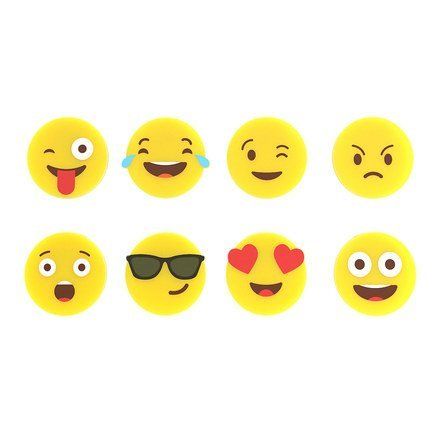 Маркеры для бокалов Emoji, 2х0.5 см, желтые, 8 шт. 26644 Balvi