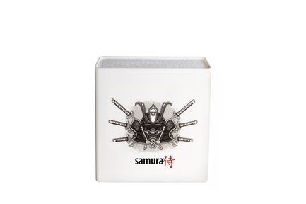 Подставка универсальная для ножей Hypercube, 23x22.5x8.2 см, белая, самурай KBH-101S1/Y Samura