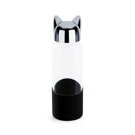 Бутылка для воды Cat (0.35 л), 6х20 см, черная 27041 Balvi