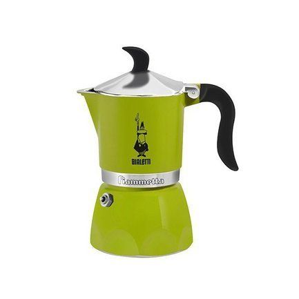 Кофеварка гейзерная Fiametta Green (0.12 л), на 3 чашки, зеленая 7133 Bialetti
