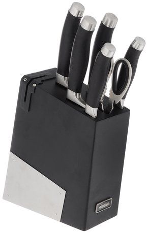 Набор кухонных ножей, ножниц и блока для ножей с ножеточкой Rut, 7 пр 722716 Nadoba