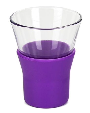 Набор стаканов для кофе Ypsilon Brio (110 мл), с фиолетовой силиконовой подставкой, 4 шт 340320GV5021990 Bormioli Rocco