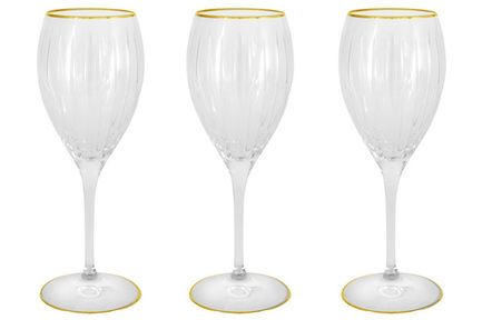 Набор хрустальных бокалов для вина Пиза золото (275 мл), 6 шт SM2101_1G Same