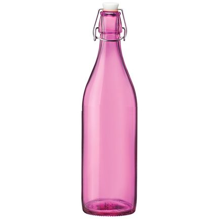 Бутылка стеклянная с зажимом Giara (1 л), розовая 666260MBA321605 Bormioli Rocco