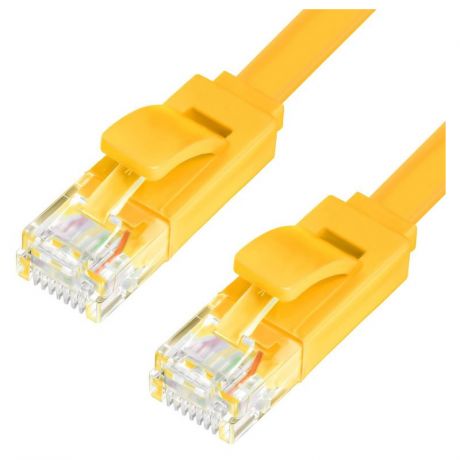 Сетевой кабель Greenconnect Premium UTP 30AWG cat.6 RJ45 T568B 0.2m Yellow GCR-LNC622-0.2m