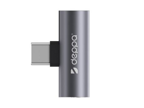 Аксессуар Deppa USB Type-C M - 3.5mm F - USB Type-C F Graphite 73129