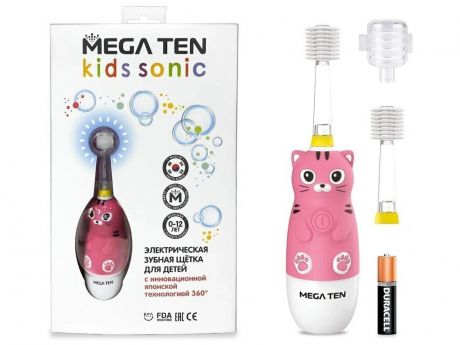 Зубная электрощетка Megaten Kids Sonic Котенок 111-MKS036