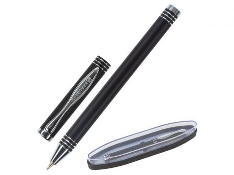 Ручка шариковая Brauberg Magneto корпус Black-Chrome, стержень Blue 143494